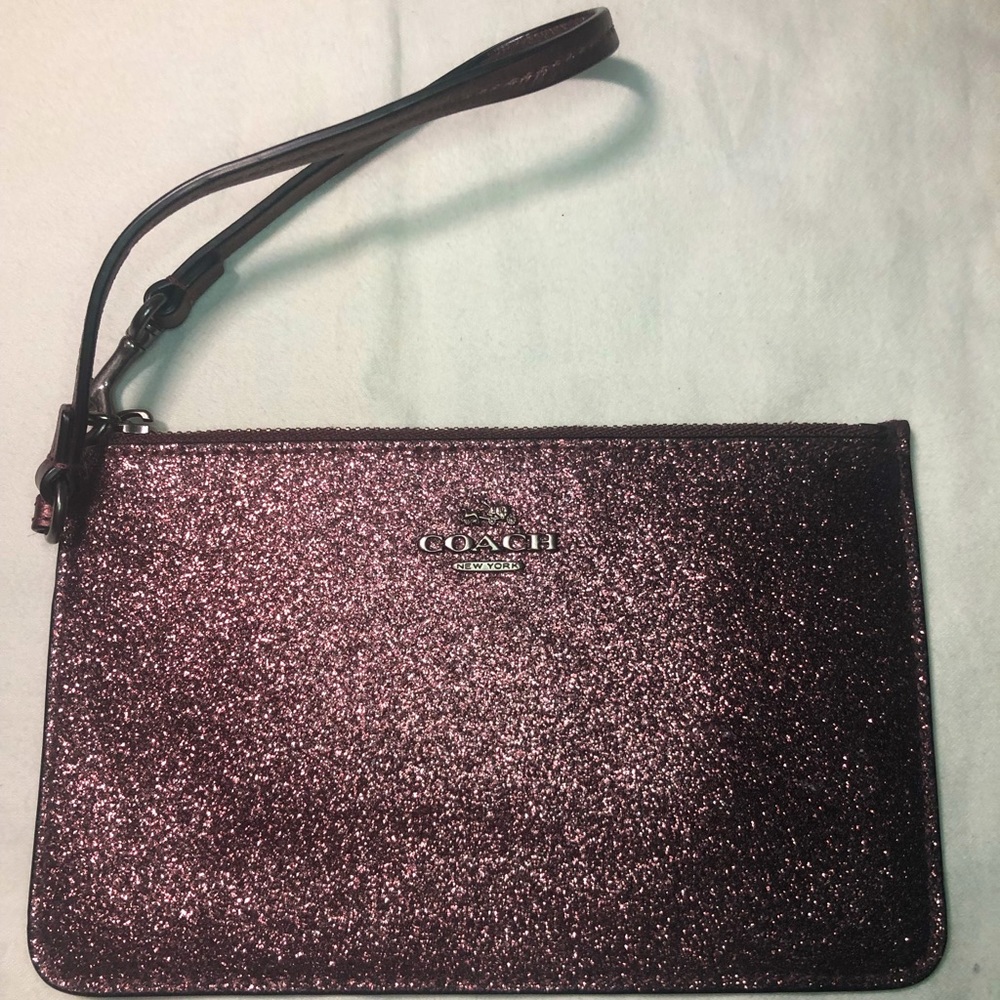 Coach Purple Sparkly Wristlet